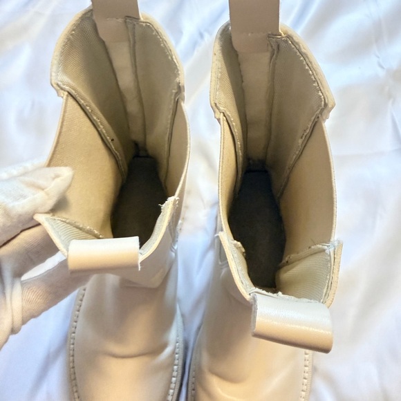 Cream Chunky Combat Boots – Size 40 (US 9) - Picture 8 of 8